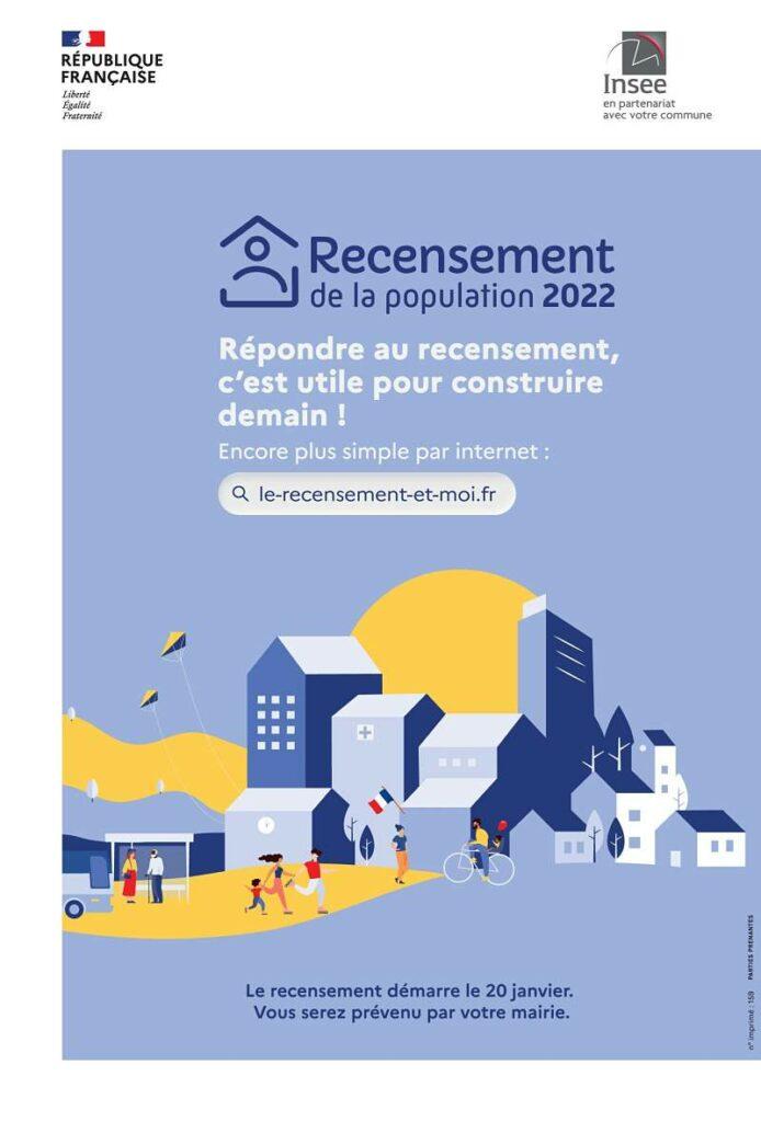 Affiche pour le recensement de la population 2022