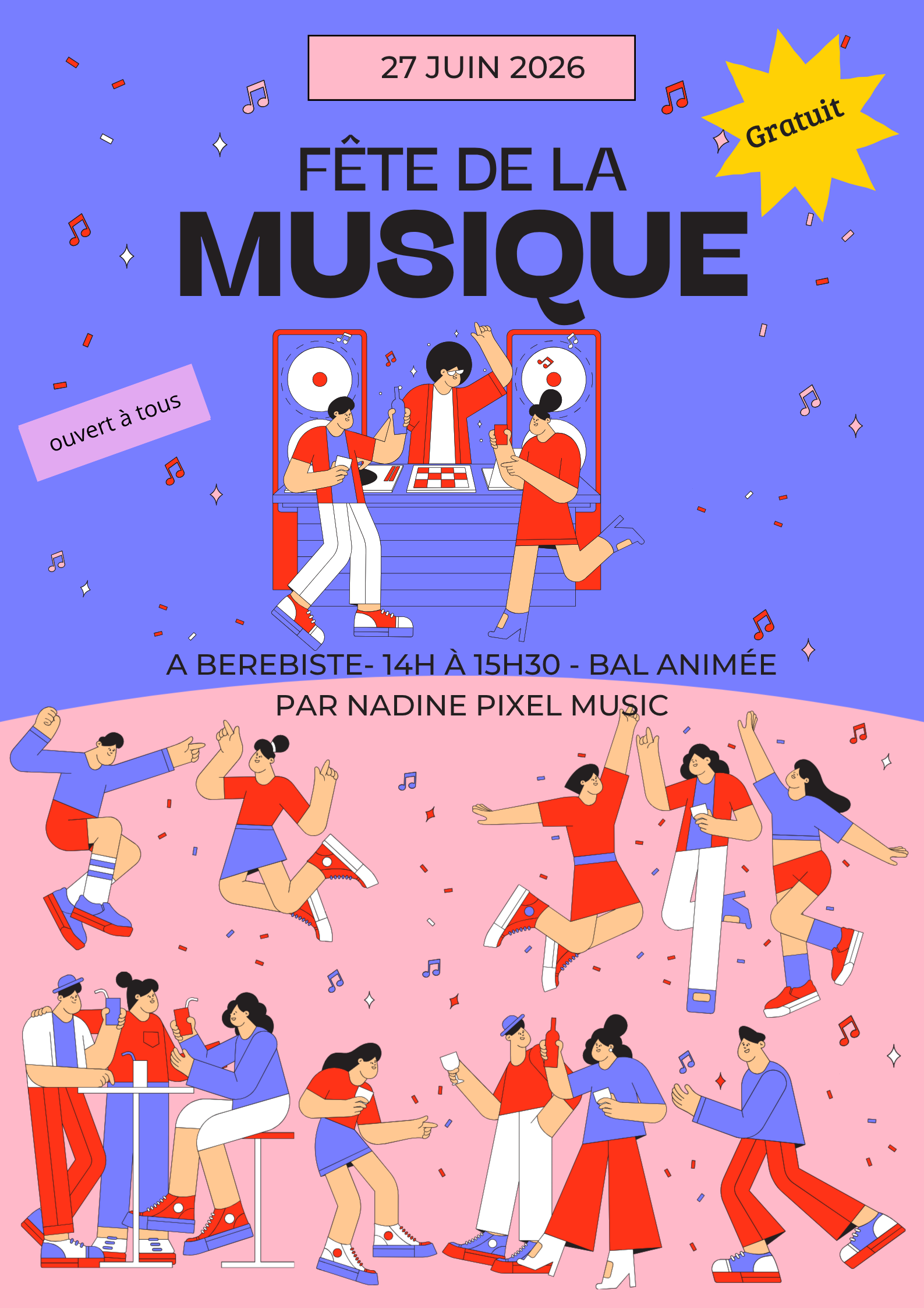 Affiche événement fête de la musique illustration coloré(1)