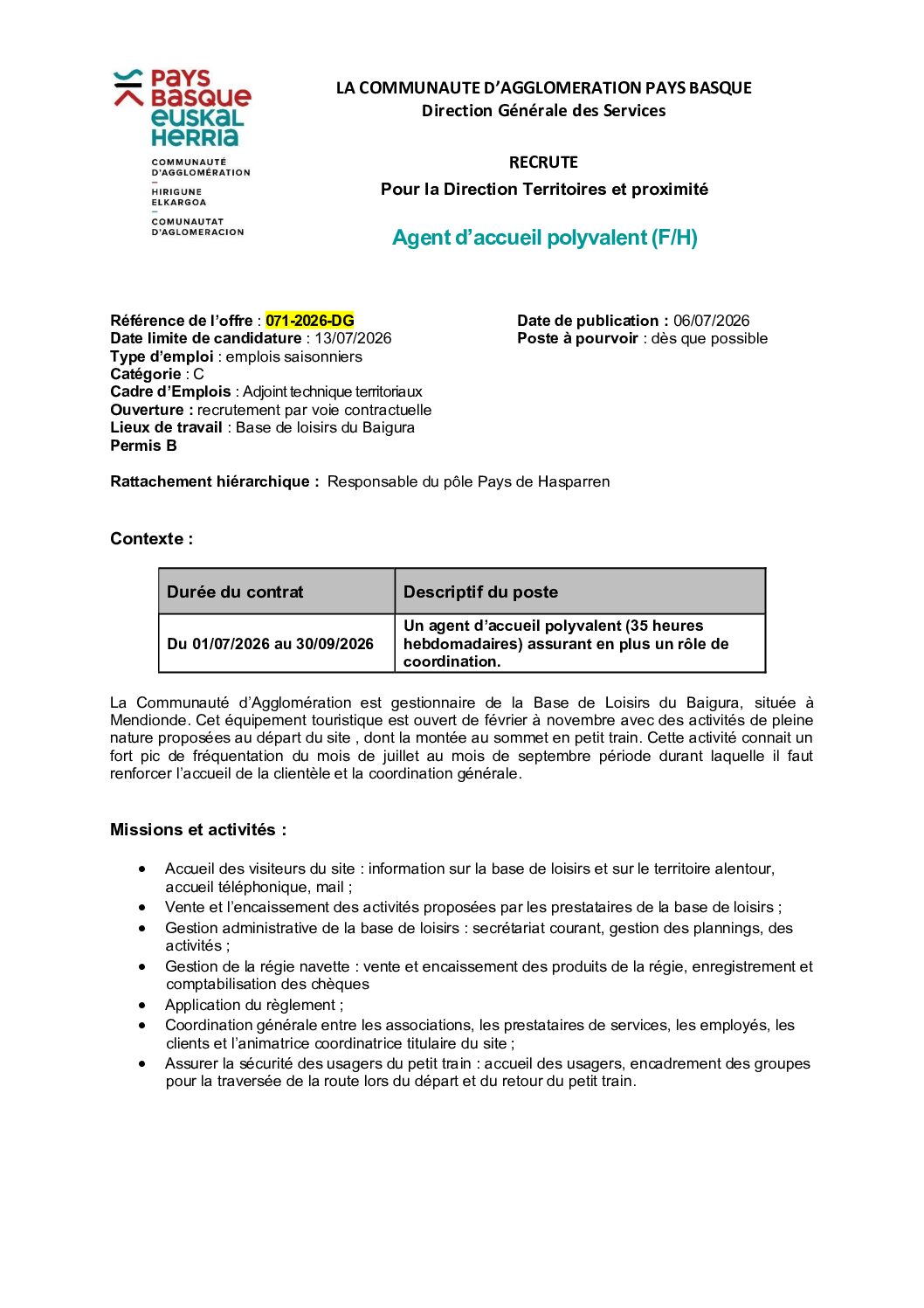 Détail de l'offre - Détail de l'offre
